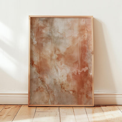 Terracotta Veil Abstract Canvas Print Warm Earth Tone Textured