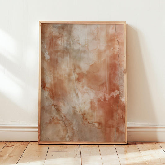 Terracotta Veil Abstract Canvas Print Warm Earth Tone Textured