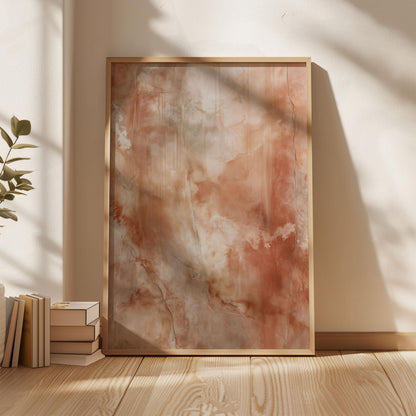 Terracotta Veil Abstract Canvas Print Warm Earth Tone Textured