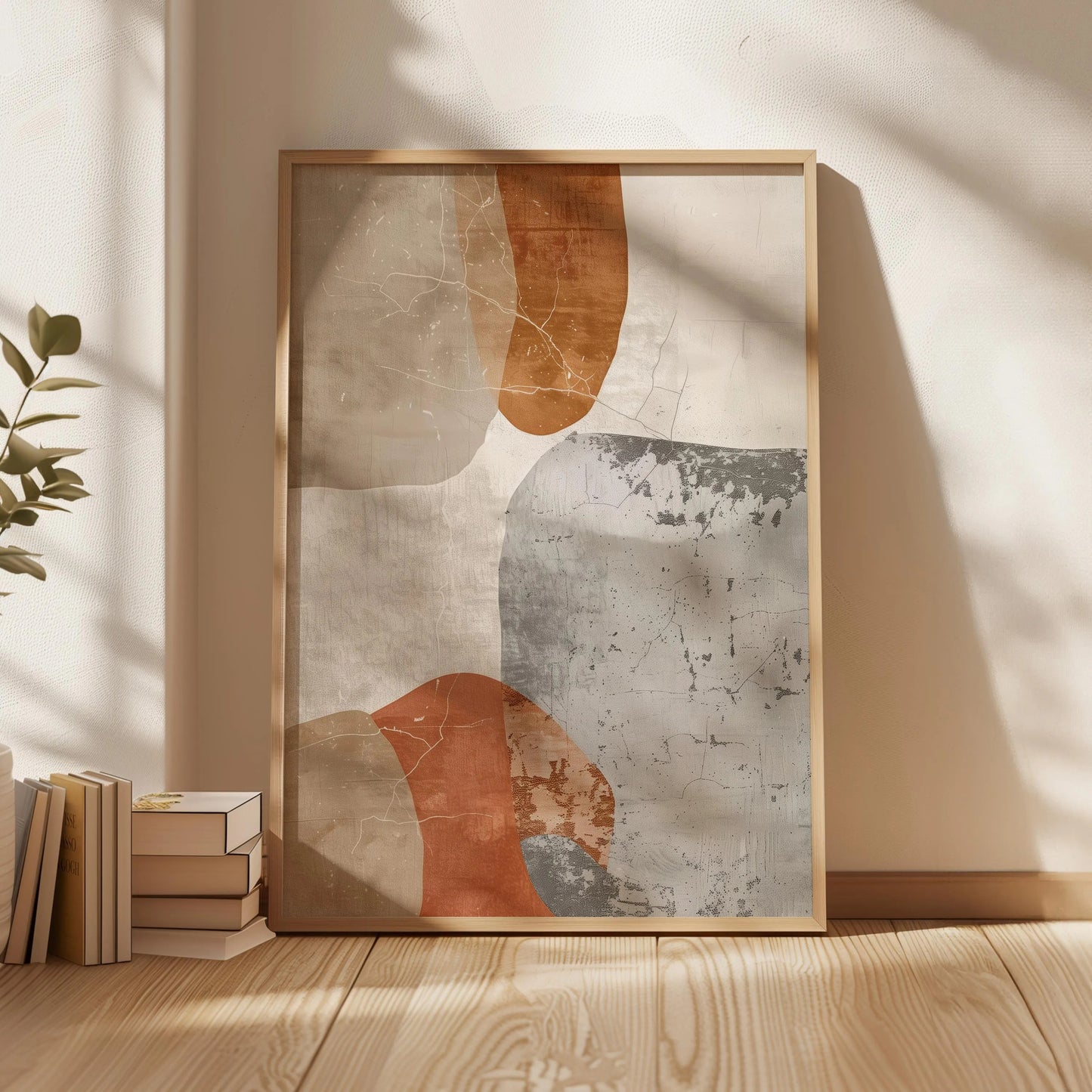 Wabi Sabi Abstract Canvas Print Neutral Earth Tones Japandi